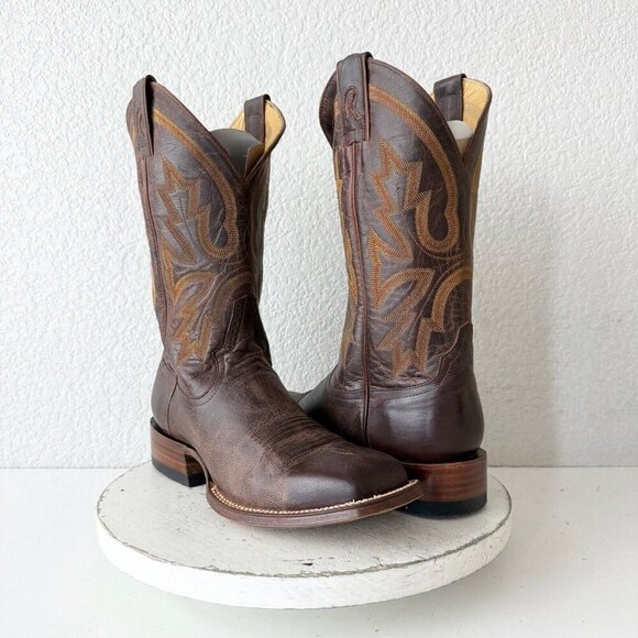 NEW Rod Patrick Mens Cowboy Boots Size 8.5D Perro Loco Brown Western Square Toe - Picture 1 of 13